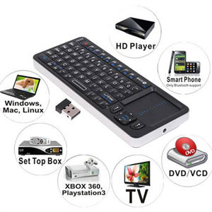 Picture of FS07075 Rii 2.4GHz Mini Wireless QWERTY 72 Keys Keyboard w/ DPI Touchpad Laser+IR Remote