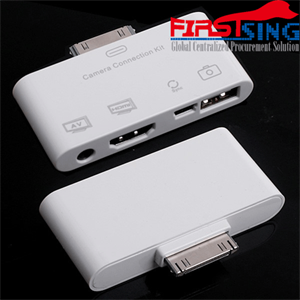 Show details for FirstSing FS00120 for iPad iPad2 USB Kit & HDMI & AV Video Combo 4in1 Adapter Picture of FirstSing FS00120 for iPad iPad2 USB Kit & HDMI & AV Video Combo 4in1 Adapter