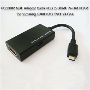 Показать информацию о FirstSing FS35002 MHL Adapter Micro USB to HDMI TV-Out HDTV for Samsung i9100 HTC EVO 3D G14 Изображение FirstSing FS35002 MHL Adapter Micro USB to HDMI TV-Out HDTV for Samsung i9100 HTC EVO 3D G14