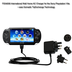 Agrandir l'image de FirstSing FS34006 International Wall Home AC Charger for the Sony Playstation Vita - uses Gomadic TipExchange Technology Image de FirstSing FS34006 International Wall Home AC Charger for the Sony Playstation Vita - uses Gomadic TipExchange Technology