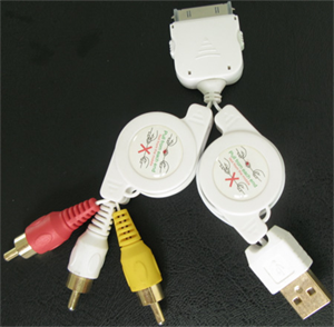 Показать информацию о FirstSing FS21089 Retractable AV Cable USB Charger Data Transfer for iPhone 3G iPhone iPod Изображение FirstSing FS21089 Retractable AV Cable USB Charger Data Transfer for iPhone 3G iPhone iPod
