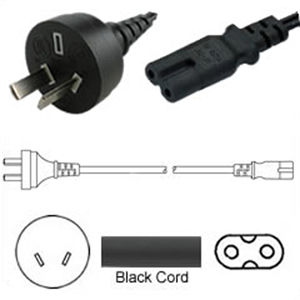 Picture of China FirstSing FS33015 Argentina Power Cord IRAM2063 Male Plug Connector to Type IEC C7 Female Connector 6 Feet