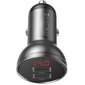 Show details for 24W 4.8A USB Car Charger Adapter with Digital Display Picture of 24W 4.8A USB Car Charger Adapter with Digital Display