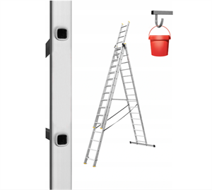 Picture of Ladder Aluminum Ladder 3x16 for Stairs 150 kg + hook