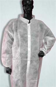 Agrandir l'image de Firstsing Non woven Disposable Lab Coat Defend smock Image de Firstsing Non woven Disposable Lab Coat Defend smock
