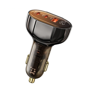 Show details for Transparent 3 Port Charger Type-c PD3.0 100W Fast Car Charger Picture of Transparent 3 Port Charger Type-c PD3.0 100W Fast Car Charger