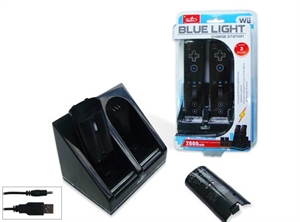 Wii Blue Light Charge Station In Black