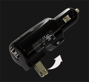 Show details for Dual USB US Regulatory Flat Plug Combo Car Travel Charger Picture of Dual USB US Regulatory Flat Plug Combo Car Travel Charger