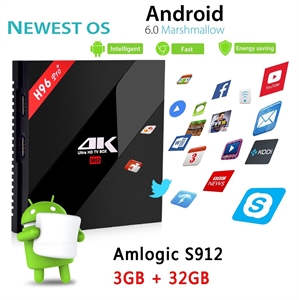 Show details for Firstsing H96 Pro plus Amlogic S912 Android 7.1 3GB+32GB WiFi 2.4G 5.8G H.265 BT4.1 Smart TV BOX  Picture of Firstsing H96 Pro plus Amlogic S912 Android 7.1 3GB+32GB WiFi 2.4G 5.8G H.265 BT4.1 Smart TV BOX