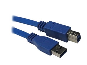 Show details for Flat USB3.0 Printer cable  Super Speed AM to BM Picture of Flat USB3.0 Printer cable  Super Speed AM to BM