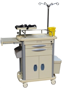 Image de Hospital ABS Emergency Medical Trolleys With Double Dividers Drawers