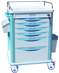 Изображение Removable ABS Medicine Medical Trolleys With 1 Storage Box   4 Pieces Casters