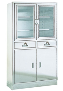 Picture of Power-Coated Steel Cupboard Stainless Steel Medical Trolleys 1800mm Height