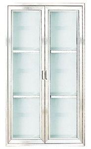 Picture of Stainless Steel Trolley Medical Cupboard 2-Steel Fram Door With Glass