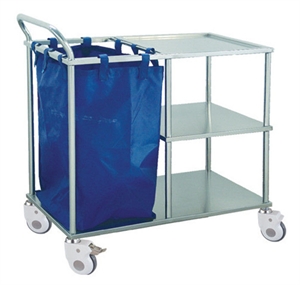 Hospital Nursing Stainless Steel Frame Medical Linen Trolley With 3 Layers の画像