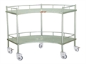 Изображение Fan-Shaped 304 Stainless Steel Medical Trolley With 5 Silent Wheels