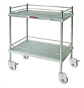 Изображение Two Layer Side Rail Stainless Steel Medical Trolley With Two Decks