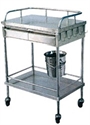 Изображение Two Layers With Hooks Stainless Steel Medical Instrument Trolley One Bucket