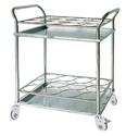 Изображение 304 Stainless Steel Medical Instrument Thermos Cart Trolley With 24pcs Bottle Holder