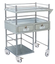 Изображение Two Drawers Stainless Steel Medical Instrument Trolley For Emergency