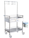 Изображение 304 Stainless Steel Medical Infusion Treatment Trolleys With Infusion Hooks   Bucket