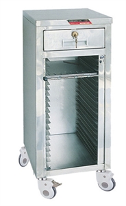 Picture of Single Row Removable Stainless Steel Medical Patient Record Trolleys With 1 Drawer