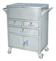 Изображение Four Wheels With Drawer 304 Stainless Steel Medical Trolley Anti-Rust