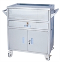 Изображение SS304 Emergency Treatment Stainless Steel Medical Trolley With 4 Silent Wheels