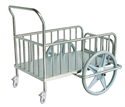 Изображение 304 Hospital Stainless Steel Medical Trolley With 2 Small And 2 Big Wheels