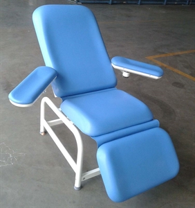 Изображение Blue Hospital Locking Blood Donor Chair / Couch Manual Support 190mm Forward