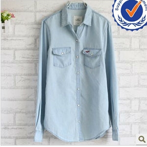 Image de 2013 new arrival fashion design jeans lady blouses LW008