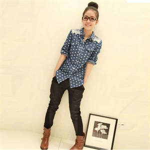 Show details for fashion jeans shirts for girl G75 Picture of fashion jeans shirts for girl G75