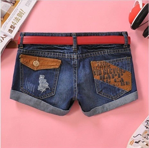 Show details for pocket design jeans short for lady JS010 Picture of pocket design jeans short for lady JS010