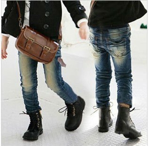 winter seson cotton fabric jeans trousers for child CT009 の画像