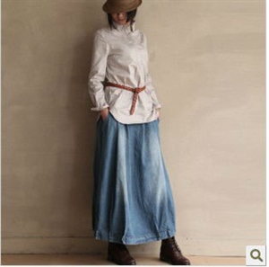 Agrandir l'image de long jeans dress for lady LS009 Image de long jeans dress for lady LS009