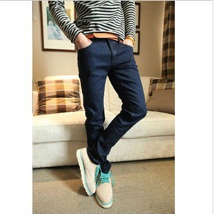 Show details for dark blue men slim jeans MK009 Picture of dark blue men slim jeans MK009