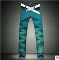 Изображение 100 cotton men straight long jeans with thick fabric MS010