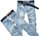 Изображение Breathable washing jeans with light blue colour MS003