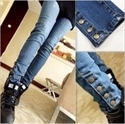 Изображение fashion lady jeans with special button design FW001