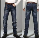 Изображение 2012 new design fashinable straight men jean pants with perfect wash, can be customized ms-003