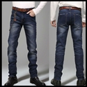 Изображение 2012 new design fashinable straight men jean pants with perfect wash, can be customized ms-003