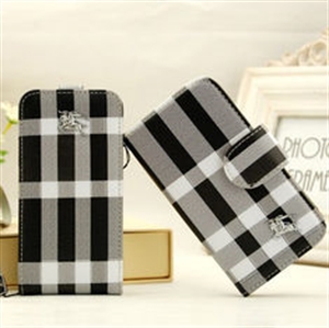 Image de OEM PU Burberry Wallet Card Holder Pouch Flip Leather iPhone 5 Protective Cases