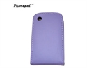 Image de Purple / black pretty PU leather protectective case for blackberry 9900 cellphone