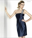 LE33 2012 New Fashion Custom Made One Shoulder Pleated Sheath Mini Party DressLE33 の画像