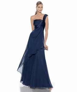 Image de L959 2012 Professional OEM Custom Made Elegant Sapphire Blue One Shoulder Chiffon Mother DressL959