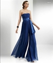 L989 2012 Professional OEM Custom Made Fashion Sapphire Blue trousers-like Chiffon Mother DressL989 の画像