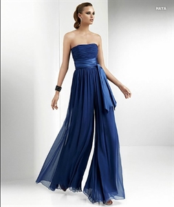 Agrandir l'image de L989 2012 Professional OEM Custom Made Fashion Sapphire Blue trousers-like Chiffon Mother DressL989 Image de L989 2012 Professional OEM Custom Made Fashion Sapphire Blue trousers-like Chiffon Mother DressL989