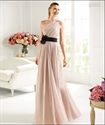 LE53 2012 Professional OEM One Shoulder Sash Pleated Chiffon Mother DressLE53 の画像