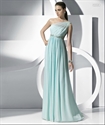LE8 2012 Professional OEM Custom Made One Shoulder Pleated Chiffon Mother DressLE8 の画像