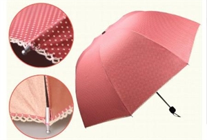 Picture of New Fashion Reffle Polka Dot Lace Rain/Sunny parasol Wedding Party Umbrella